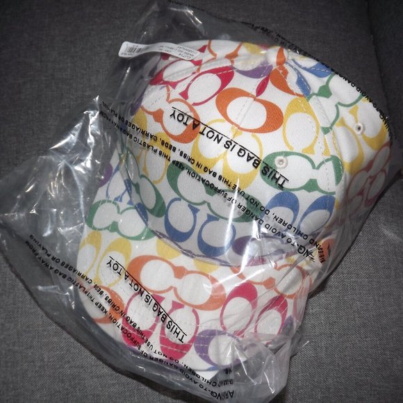coach baseball hat PRIDE rainbow signature c - Picture 1 of 4